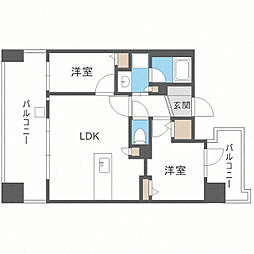 グランフォーレ千早マークスクエアウエストウイング 2LDKの間取図画像