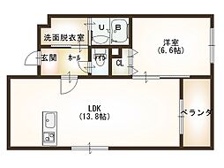 エスポワール寺尾 1LDKの間取図画像