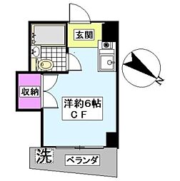 ハッピー曙 ワンルームの間取図画像