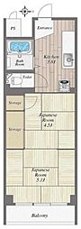 小出マンション 2Kの間取図画像