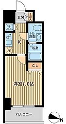KDXレジデンス立川 8階1Kの間取り