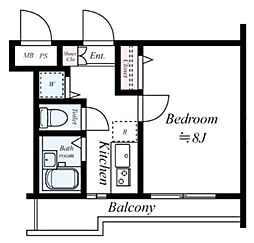 ヴィータローザ新江古田 3階1Kの間取り