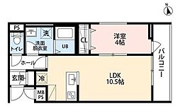 リーブルファイン浦和瀬ケ崎 1LDKの間取図画像