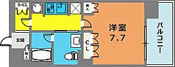 リーガル神戸海岸通り 11階1Kの間取り