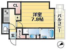 GENOVIA神戸湊川公園 13階1Kの間取り