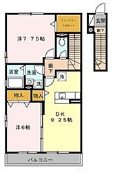 レグルス 2DKの間取図画像