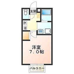 セジュールマツフジ 1Kの間取図画像