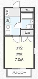 コートパル 1Kの間取図画像