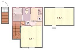 ルナプレーナ永福町 2階1Kの間取り