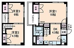 ニューハイツ大塚 4階3DKの間取り