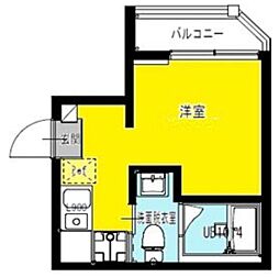 パークシード小岩 1階ワンルームの間取り