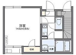 レオネクストヘリオス ハウス 1階1Kの間取り