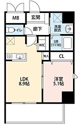 ONLY ONE 神戸三田 1LDKの間取図画像
