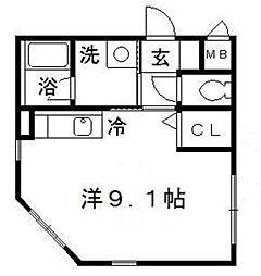 じゅりん彩華 ワンルームの間取図画像