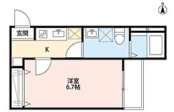 アルトリア町田 1Kの間取図画像
