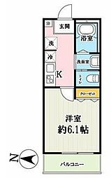 キャメル土呂町 2階1Kの間取り