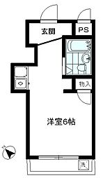 スカイコート向島第2 4階ワンルームの間取り