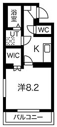 プライムコート 3階1Kの間取り