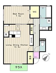BRYANT　PARK　A 1階1LDKの間取り