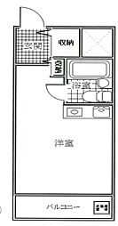 ジョイフル西荻窪 4階ワンルームの間取り