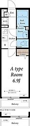 リブリ・アヴニール 2階1Kの間取り
