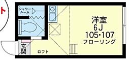 ユナイト鶴見イスタンブール ワンルームの間取図画像