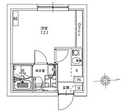 AXIA M-City浮間公園 1Kの間取図画像