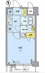 LUXURYアパートメント品川シーサイド 1Kの間取図画像