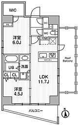 クレアティフ秋葉原 14階2LDKの間取り