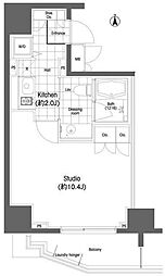 BPRレジデンス恵比寿 1Kの間取図画像