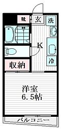 マザール平和台 1Kの間取図画像