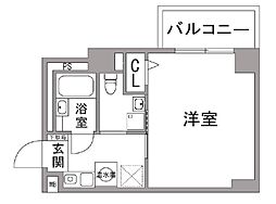 コアハイム八王子 3階1Kの間取り
