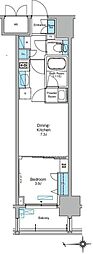 ルフォンプログレ天満橋マークス 1DKの間取図画像