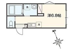 Boneca岩槻 ワンルームの間取図画像