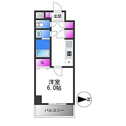 CITYSPIRE平野 1Kの間取図画像