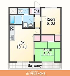 カサ・デ楠見 2LDKの間取図画像