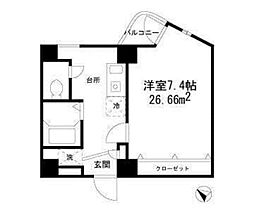 ラ・フルール芹ヶ谷 1Kの間取図画像
