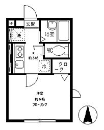 T&Y西新井B 1Kの間取図画像