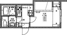 ＫＥＩＡＩ ＲＥＳＩＤＥＮＣＥ 大和田II 1階1Kの間取り