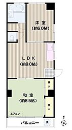 真砂マンション 3階2LDKの間取り