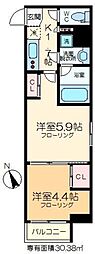 グランド・ガーラ門前仲町 2Kの間取図画像
