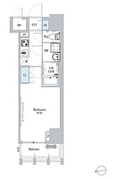 ディームス蔵前 1Kの間取図画像
