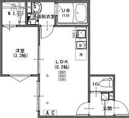 KEIAI RESIDENCE 小手指 1LDKの間取図画像