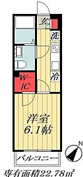 市川市香取2丁目マンション 1Kの間取図画像