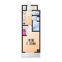 LUXEなかもず 1Kの間取図画像