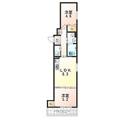 クリエオーレ菱江2 2LDKの間取図画像