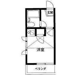 マディスンハイツ 2階ワンルームの間取り