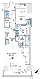 パークホームズ入谷 2LDKの間取図画像