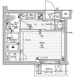 PREMIUMCUBE西大島 1Kの間取図画像