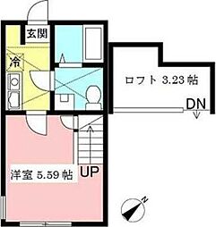 ラ・プリマベーラ淵野辺 1階1Kの間取り